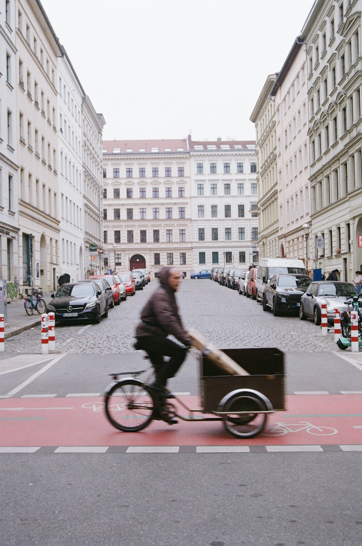 Cyclist on a cargo bike