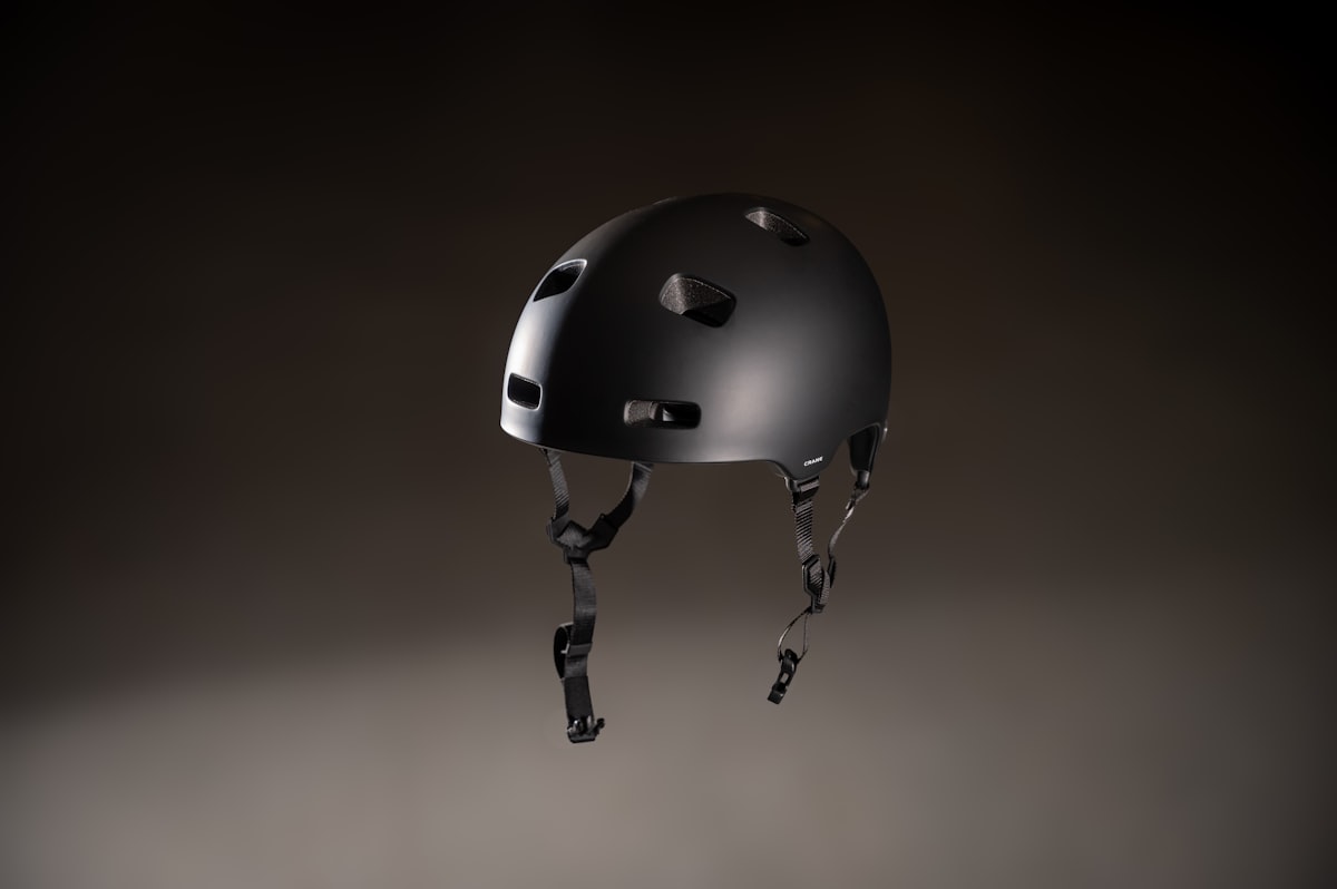 Black ventilated bike helmet