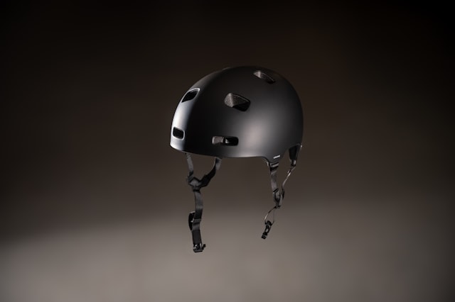 Black ventilated bike helmet