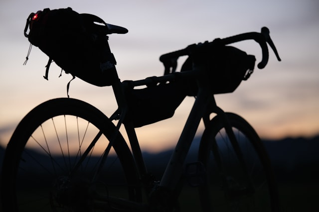 Bike with a rear cargo bag